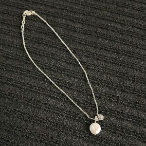 Retired Brighton Silver and White Minimalist Necklace